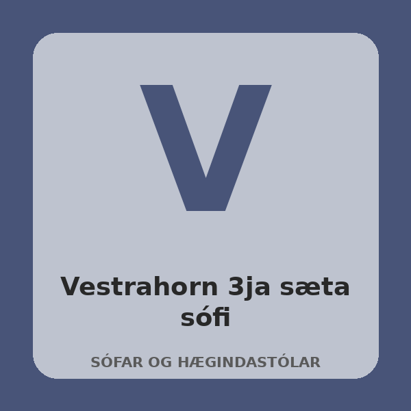 [BH-SOF-018-01] Vestrahorn 3ja sæta sófi (Grátt)