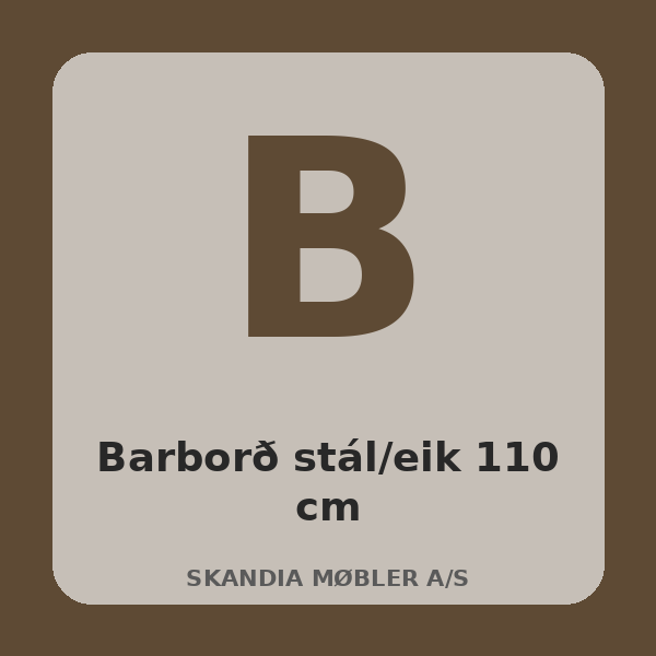 [BH-BRD-T44-01] Steel and Oak Bar Table 110 cm