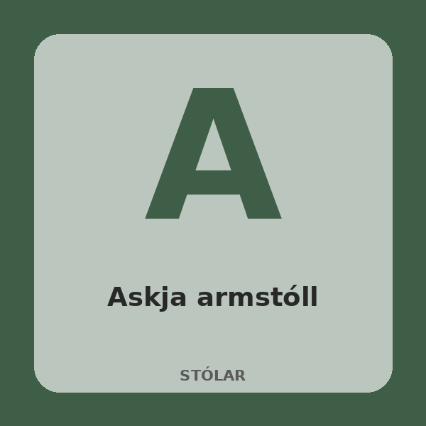 [BH-STL-004-01] Askja armstóll (Eik, Grátt)
